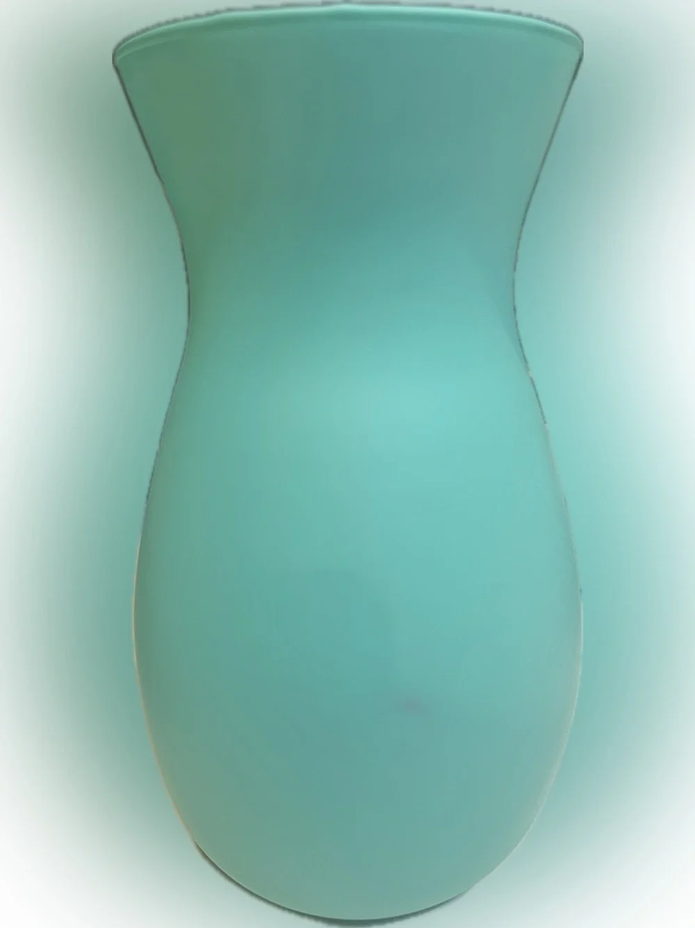 PAINTED GLASS TURQUOISE VASE CONTAINER FLOWERS STORAGE PARTY WEDDING DECOR 10.5”